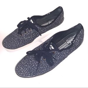 Keds Navy and White Polka Dot Sneakers